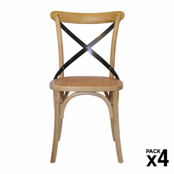 Pack x 4 sillas Cruceta Industrial