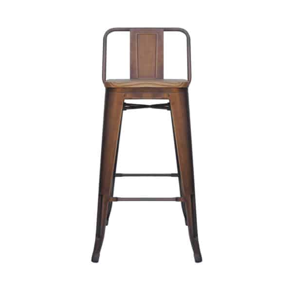 Piso Tolix cobre antique asiento madera 60 cm