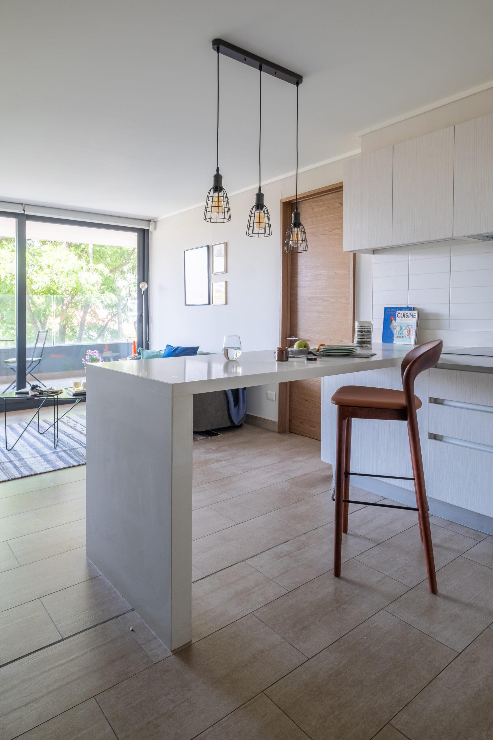 Piso Harbour madera asiento acolchado pu 66 cm cafe - Imagen 3