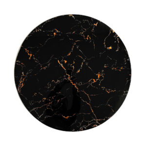 Cubierta mesa restaurante mármol negra vetada diámetro 60 cm