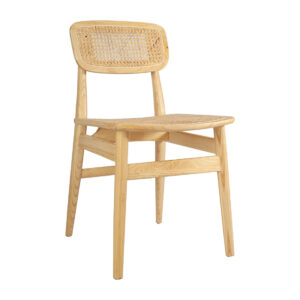 Silla Bruselas madera y asiento de ratán