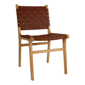 Silla London de madera y tejido de cuero negro