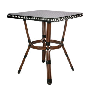 Mesa Parisina Marsella blanca/negra cuadrada
