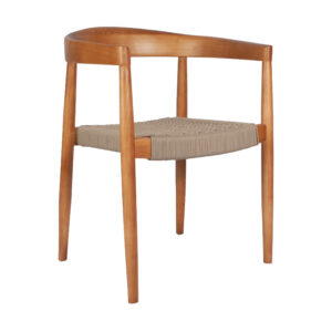 Silla Lisboa de madera y asiento tejido