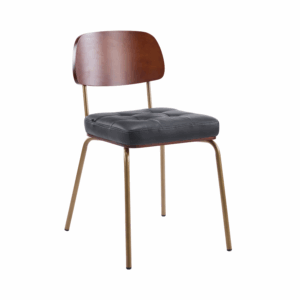 Silla Houston vintage bronce & negro