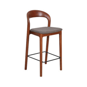 Piso Harbour madera nogal asiento acolchado color tierra 66 cm