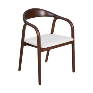 Silla Maina nogal asiento acolchado Beige