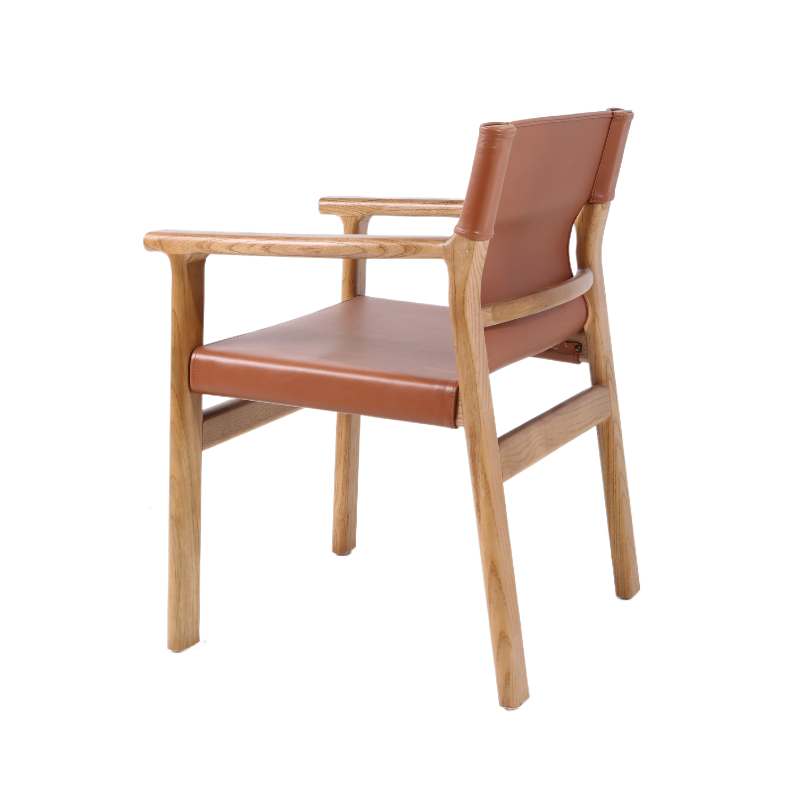 Silla Noa asiento cuero Café claro - Imagen 2