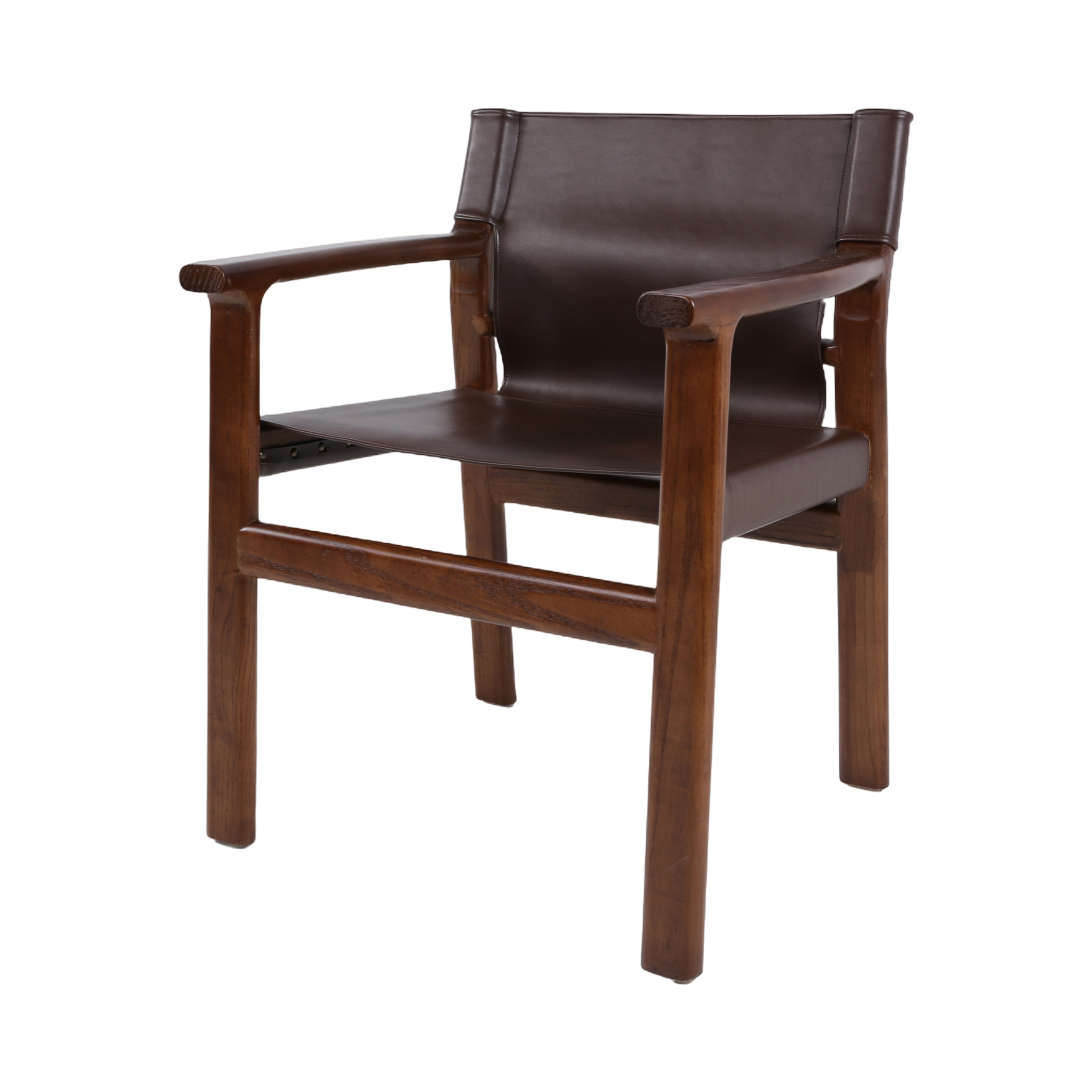 Silla Noa asiento cuero Café