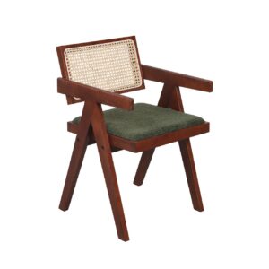 PREVENTA Sitial Pierre Jeanneret asiento acolchado verde