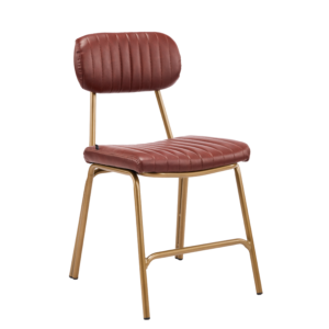 PREVENTA Silla Brooklyn vintage bronce & rojo oscuro