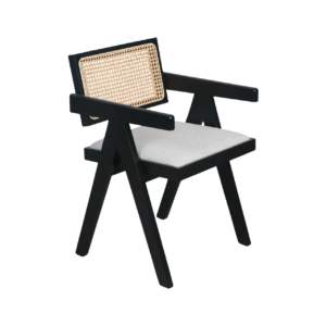 PREVENTA Sitial Pierre Jeanneret asiento acolchado Gris & Negro